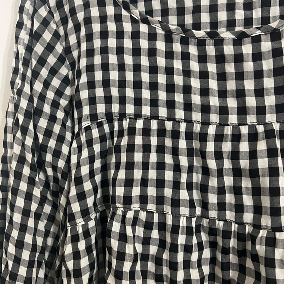 Max Studio Gingham Tiered Balloon Sleeve Blouse - Picture 7 of 9